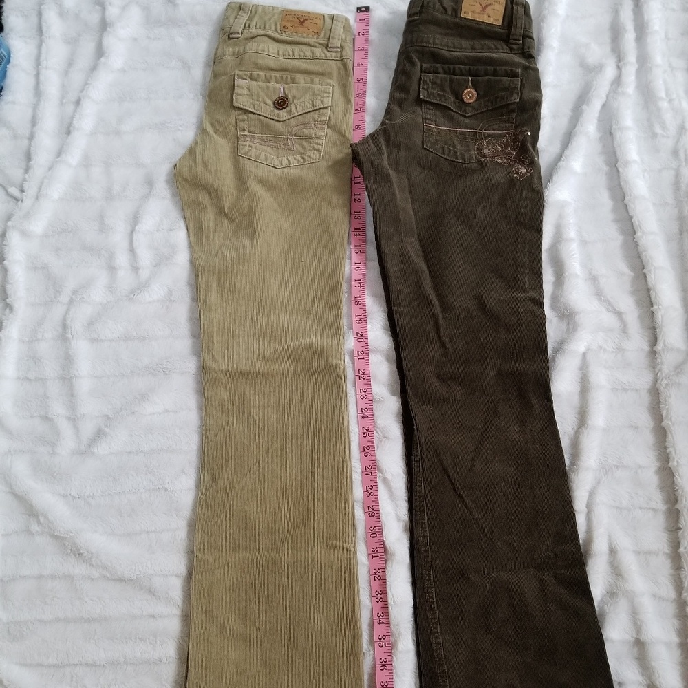Brown and tan corduroy pants - womens